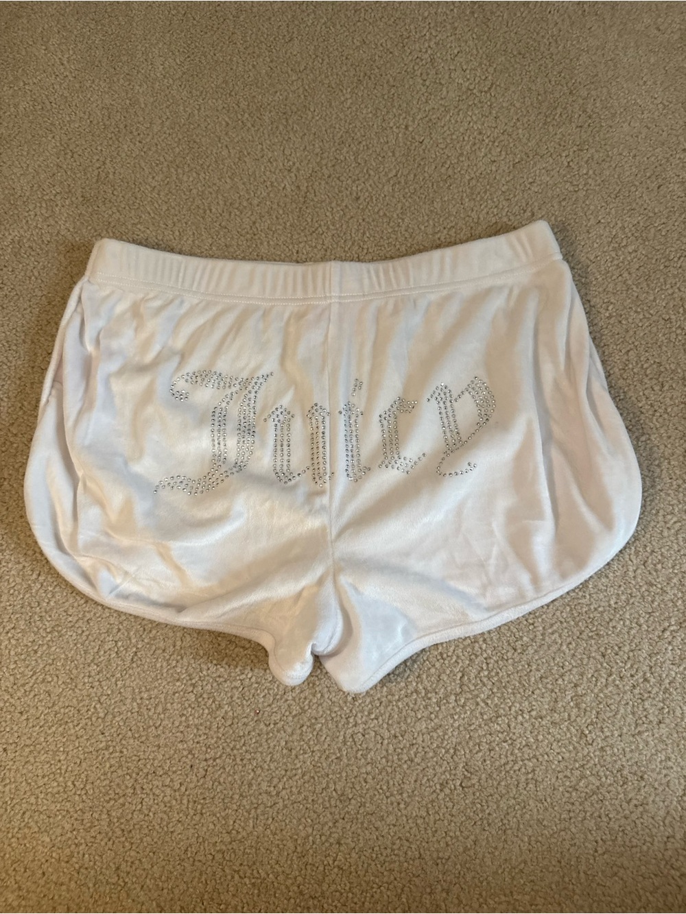 Juicy Couture White Lounge Shorts with Pink Satin Label